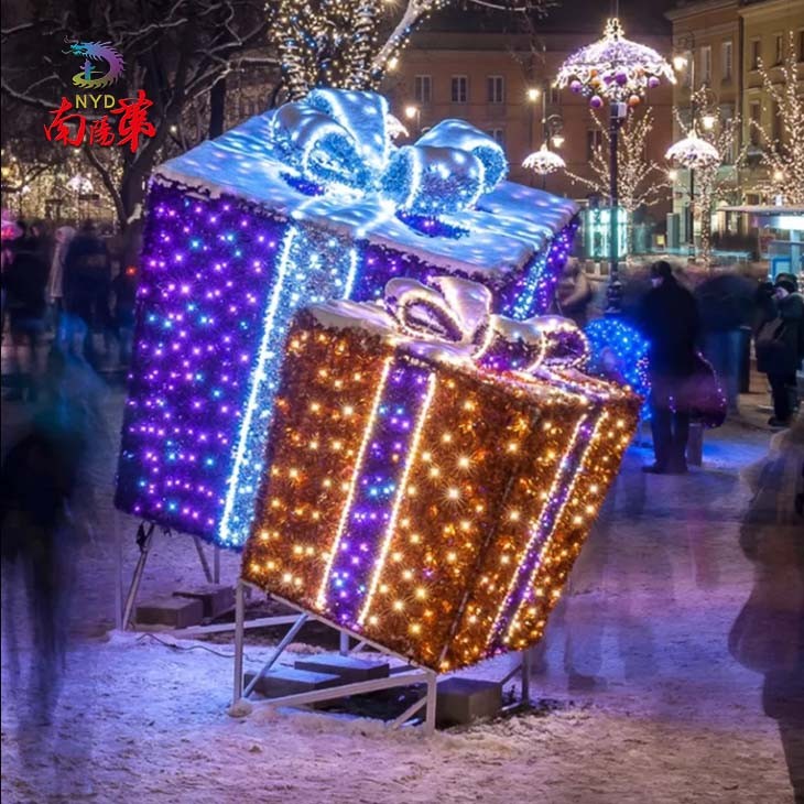Outdoor Large Lighted Gift Boxes Christmas Decorations