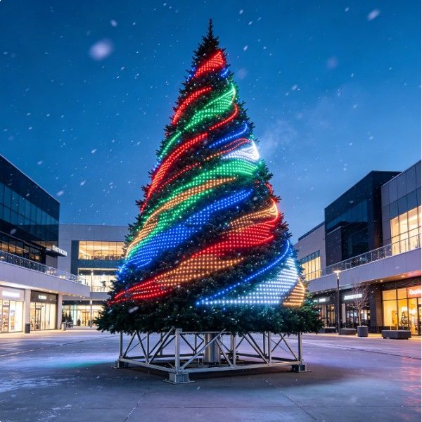 Pom de Crăciun Multicolor Cu Iluminare Dinamică