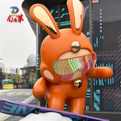 Statui mari din fibră de sticlă de iepure de exterior